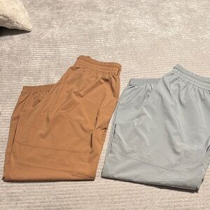 Tan and Light Blue Jogger Pants